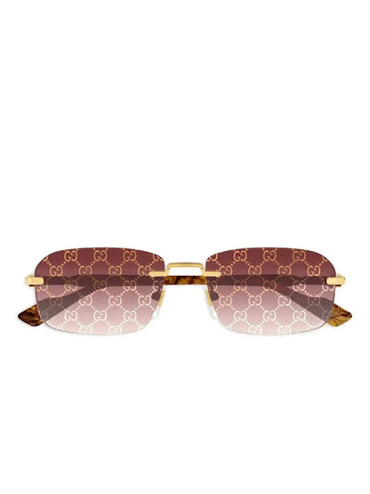 lunettes de soleil 'Brown' à monture rectangulaire - kleostreetwear