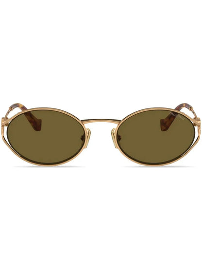 Miu Miu Eyewear lunettes de soleil à monture ovale - kleostreetwear