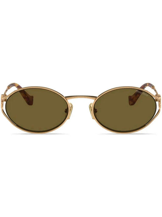 Miu Miu Eyewear lunettes de soleil à monture ovale - kleostreetwear