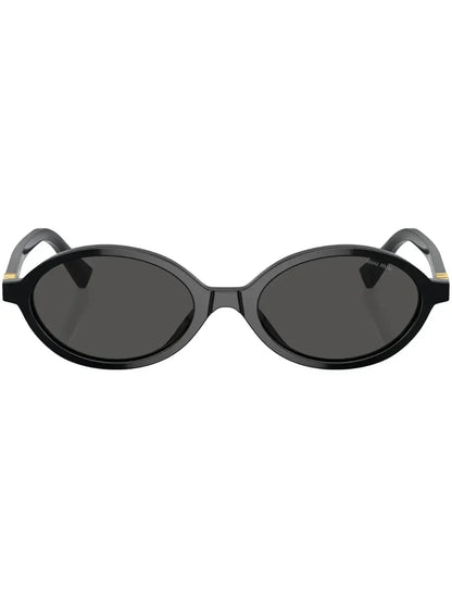 Miu Miu Eyewear lunettes de soleil ovales à logo - kleostreetwear