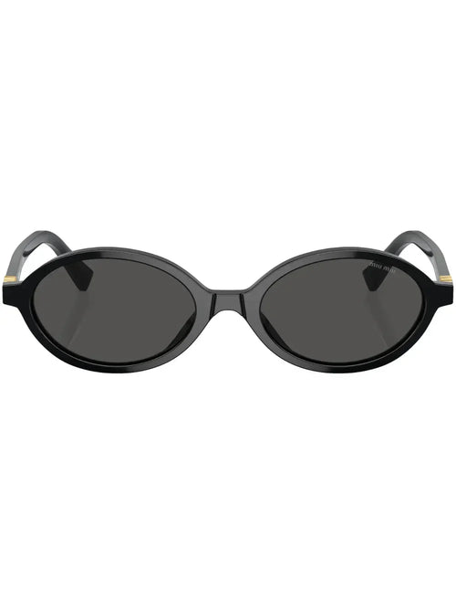 Miu Miu Eyewear lunettes de soleil ovales à logo - kleostreetwear