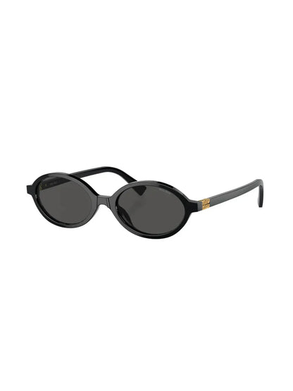 Miu Miu Eyewear lunettes de soleil ovales à logo - kleostreetwear